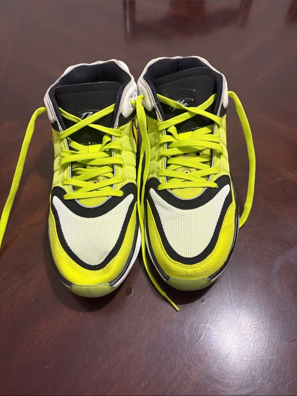 Nike Men's Neon Yellow and Black High-Top Sneakers
